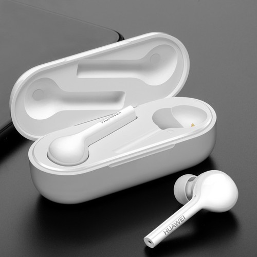 Huawei CM-H1C FreeBuds Bluetooth 4 2 TWS Earbuds Voice Assistant IP54 Rauschunterdrückungskopfhörer mit Doppeltipp-Steuerung - Weiß.