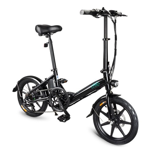 FIIDO D3S Folding Moped Electric Bike Gear Shifting Version City Bike Commuter Bike 16 inch Tires 250W Motor Max 25km/h SHIMANO 6 Speeds Shift 7.8Ah Battery - Black