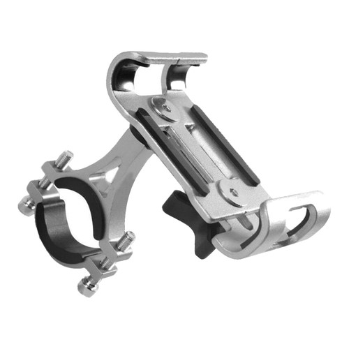 Aluminium Alloy Mobile Phone Holder Fixed Bracket For Xiaomi Kugoo Scooter for Bike Bicycle Cycling - Silvery