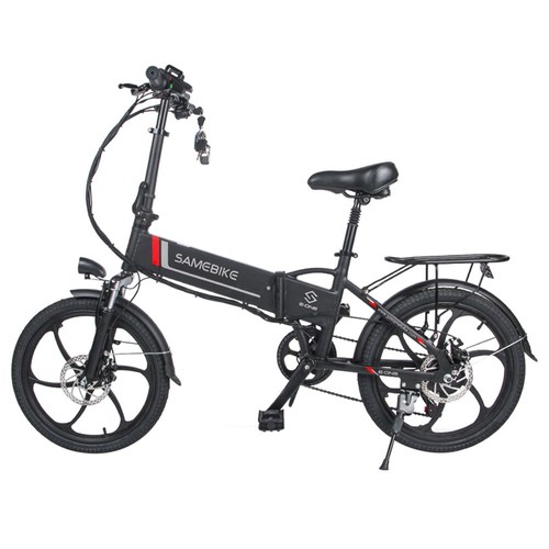 Samebike 20LVXD30 Portable Folding Smart Electric Moped Bike 350W Motor Max 35km/h 20 Inch Tire - Black