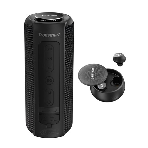 Tronsmart Element T6 Plus 40W Speaker + Tronsmart Spunky Pro TWS Earbuds Wireless Charging - Black