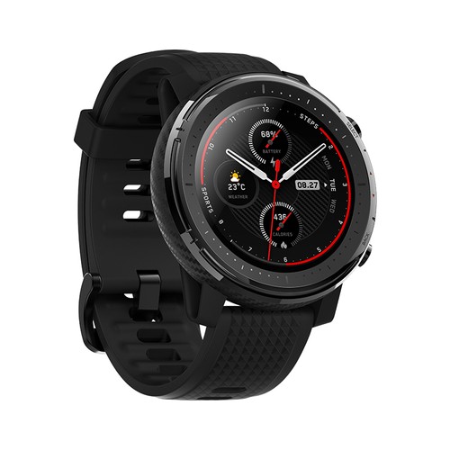AMAZFIT Stratos 3 Smart Sports Watch 1.34 Inch Full Moon Screen Dual-Mode 5ATM GPS Firstbeat Silicone Strap Global Version - Black