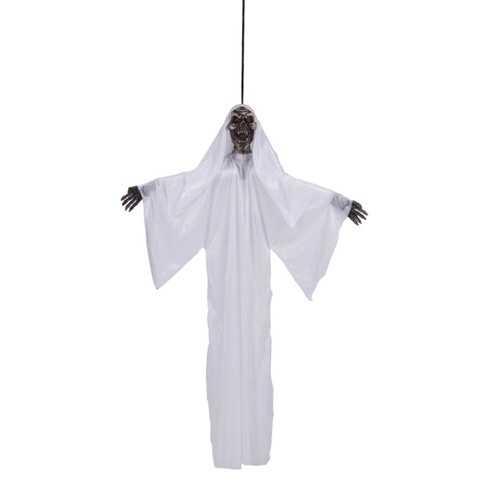 Halloween Black and White Impermanence Hanging Ghost - White