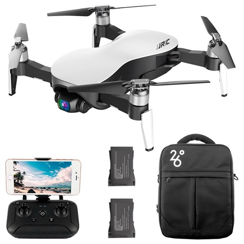 JJRC X12 AURORA 4K 5G WIFI 3km FPV GPS Foldable RC Drone With 3Axis Gimbal 50X Digital Zoom Ultrasonic Positioning RTF - White Three Batteries with Bag