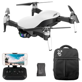 JJRC X12 AURORA 4K 5G WIFI 1.2km FPV GPS Foldable RC Drone With 3Axis Gimbal 50X Digital Zoom Ultrasonic Positioning RTF - White Two Batteries with Bag