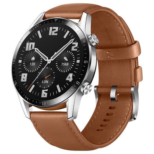 Huawei Watch GT 2 Sports Smart Watch 1.39 Inch AMOLED Colorful Screen Built-in GPS Heart Rate Oxygen Monitor 46mm - Brown