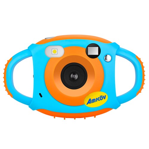 AMKOV CD-FP Digital Kids Camera Mini Portable Shockproof Rechargeable - Blue
