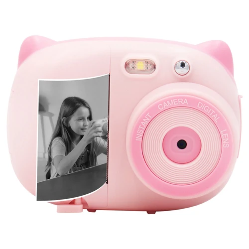 AMKOV CD-P02 Fotocamera digitale per bambini con stampa istantanea Rosa