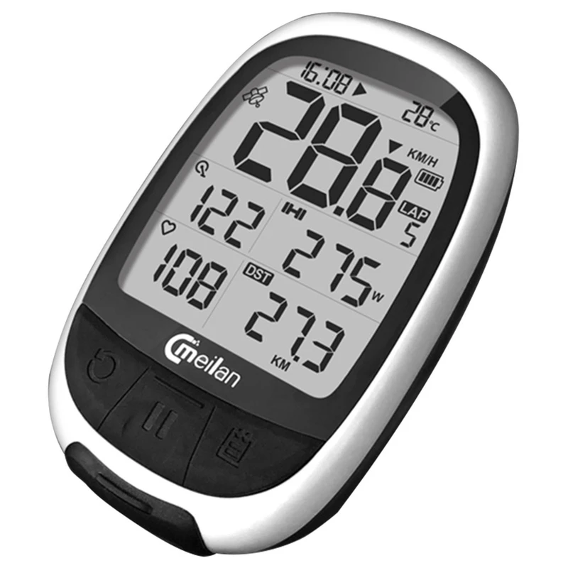 Meilan M2 GPS Bike Computer 2.2 Inch FSTN Display Screen White