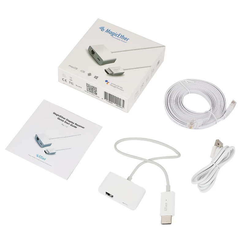 EZCast AM8269D Ethernet to HDMI Cable Google Assistant Alexa