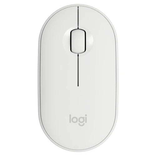 Souris de connexion Logitech Pebble Wireless Dual Modes, blanche