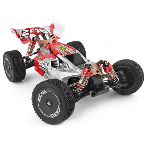 Wltoys 144001 1/14 2,4G 4WD 60km/h Elborstad terrängvagn RC Car RTR Två batterier - Röd