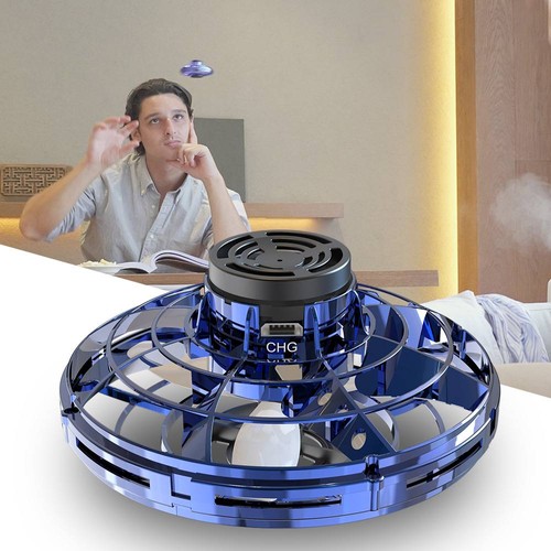 FlyNova TrickedOut Flying Spinner Toys Blue