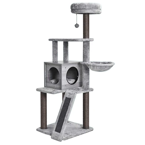 light grey cat tree