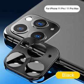 Hat-Prince Metallic Mobile Phone Camera Lens Protective Cover For Apple iPhone 11 Pro / Apple iPhone 11 Pro Max - Black