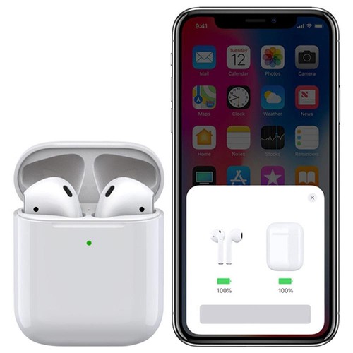 Apods i500 Bluetooth 5.0 Pop-up Window TWS Earbuds Independent Usage Wireless Charging IPX5 - White