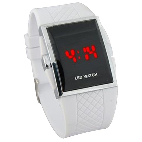 rubber red led watch