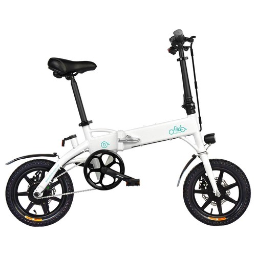 FIIDO D1 Folding Electric Moped Bike City Bike Commuter Bike Three Riding Modes 14 Inch Tires 250W Motor 25km/h 10.4Ah Lithium Battery 40-55KM Range - White