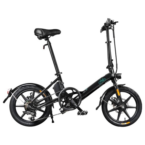 FIIDO D3S Folding Moped Electric Bike Gear Shifting Version City Bike Commuter Bike 16 inch Tires 250W Motor Max 25km/h SHIMANO 6 Speeds Shift 7.8Ah Battery - Black