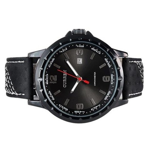 curren black analog watch