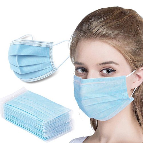 50PCS 3 ply Medical Disposable Masks with Ear loop For Germ Protection With CE FDA Certified Anti Viral - Blue