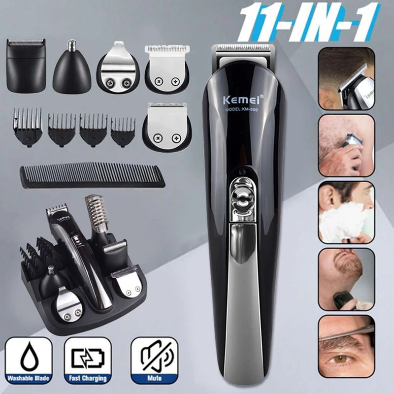 Kemei Km 600 Multifunctional Electric Hair Clipper Black