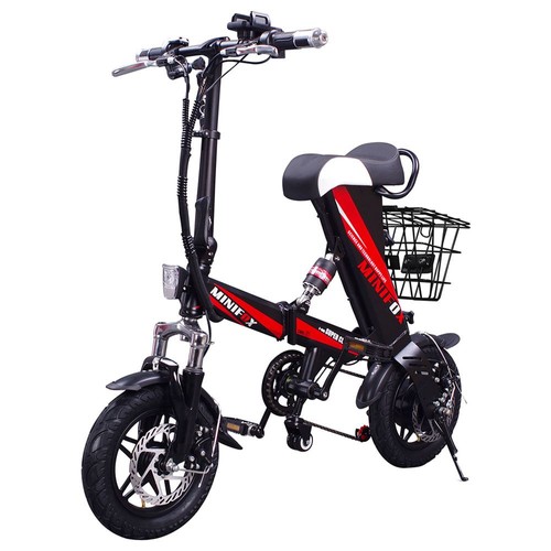 ENGWE A36 Mini Folding Moped Electric Bike 12 Inch Tires 250W Brushless Motor Up To 30km Range 3 Riding Modes USB Charging Dual Disc Brakes Max Load 150kg - Black