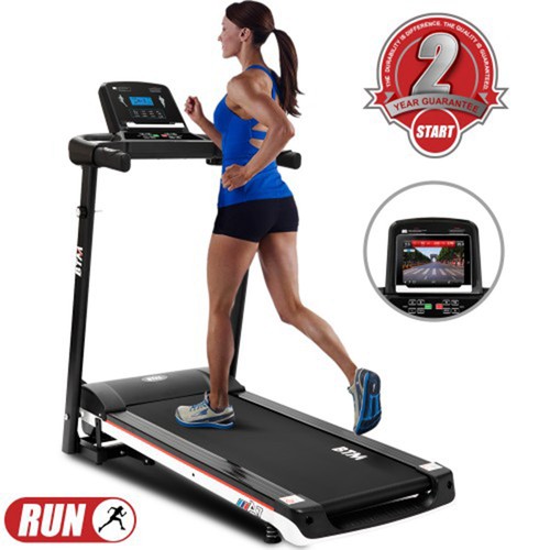 BTM A7 Electric Folding Treadmill 1100W Motor Maximum Speed 7.5MPH LED Intelligent Display Digital Control Fitness Shaping - Black