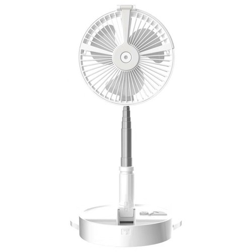 Desk and table fan, Air Circulator Fan Portable Travel Mini Fans Battery Operated or USB Powered,Adjustable Height from 14.2 inch to 3.3ft as Pedestal stand floor Fan, 4 Speed Settings-White