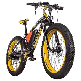 GOGOBEST GF600 26 Pollici Pneumatici Grassi Bicicletta Elettrica Pieghevole  1000W Motore 48V 13Ah Batteria - Nero Giallo