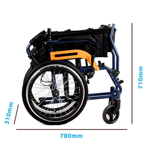 Luxury Aluminum Alloy Self-propelled Folding Wheelchair Black