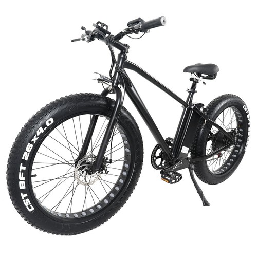 CMACEWHEEL KS26 Electric Moped Bicycle 26 x 4 Inch Fat Tire Three Modes 750W Motor Max Speed 45km/h 20AH Battery Up To 100km Range Disc Brake - Black