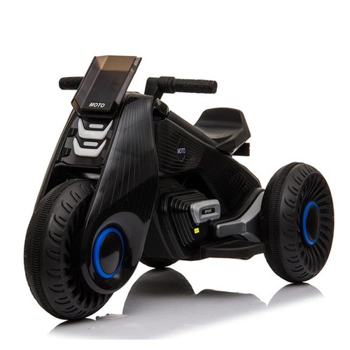 Children's Electric Motorcycle 3 Wheels Double Drive With Music Playback Function - Black