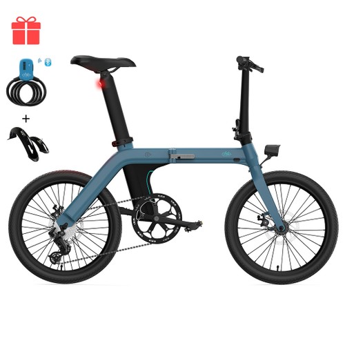 FIIDO D11 Folding Electric Moped Bicycle 20 Inch Tire 250W Brushless Motor Max Speed 25km/h Three Modes 11.6AH Lithium Battery Up To 100km Range Adjustable Height Dual Disc Brake LCD Display - Blue