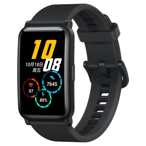 HUAWEI Honor ES Smartwatch 1.64" AMOLED Touch Screen 95 Sports Modes Monitor Blood Oxygen Heart Rate Pressure Bluetooth 5.1 5ATM Waterproof - Black