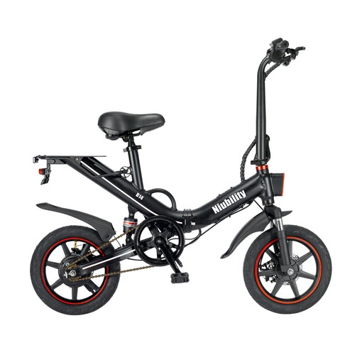 Niubility B14 Electric Moped Folding Bike 14 inch 15Ah Battery up to 100KM Mileage Max 25km/h 400W Motor Double Disc Brake - Black