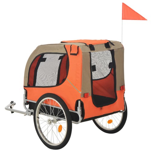 Dog Bike Trailer Orange und Braun