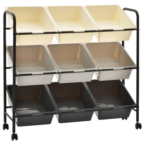 9-Basket Toy Storage Trolley Ombre Plastic