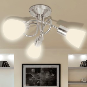 Ceiling Lamp with Glass Shades for 3 E14 Bulbs