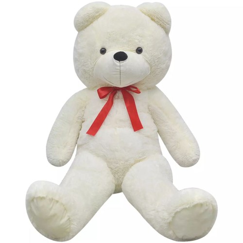XXL-Teddybär aus weichem Plüsch, weiß, 135 cm