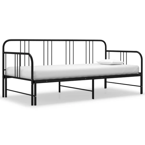 Sofa Bed Frame Black Metal 90x200 Cm, Pull Out Sofa Bed Frame