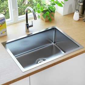 pedkit Handmade Kitchen Sink with Strainer Inset Stainless Steel Kitchen Sink