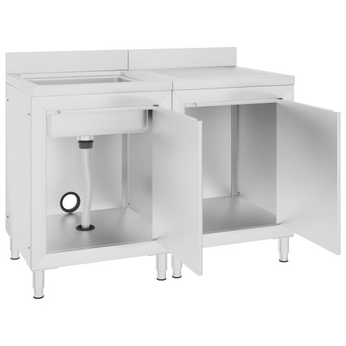Commercial Kitchen Sink Stainless Steel 120x60x96 cm