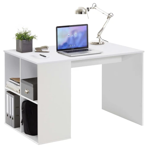 Fmd Desk With Side Shelves 117x72 9x73, White Desk With Side Shelves