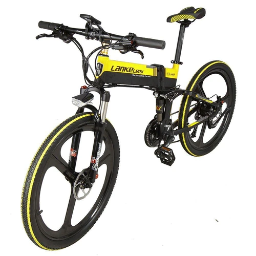 LANKELEISI XT750 Elite Edition Folding Electric Bike Black Yellow