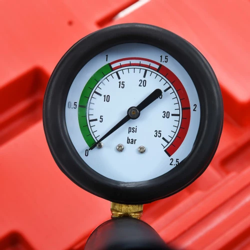 Radiator cap with pressure shop gauge