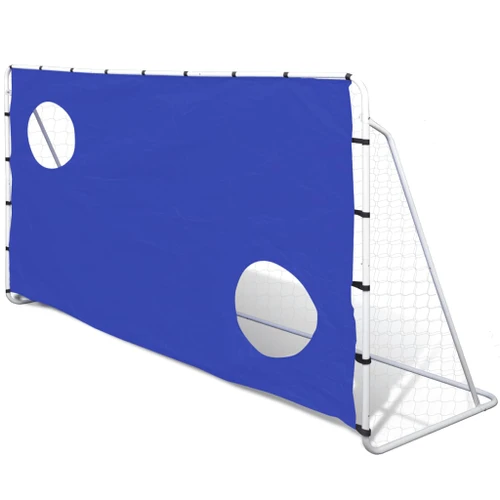 LARGE 240X150cm White Metal Football Goal W 2 Hole Aiming Fabric Wall Attachment 