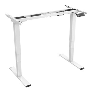 ACGAM ET225E Ergonomic Electric Height Adjustable Desk Dual-motor Three-stage Legs Standing Desk Frame Workstation Computer Table Gaming Desk 3 Memory Presets Auto Lock Function LED Display Backlight – White (Frame Only)