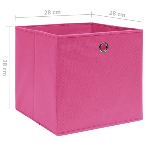 Storage Boxes 4 pcs Nonwoven Fabric 28x28x28 cm Pink