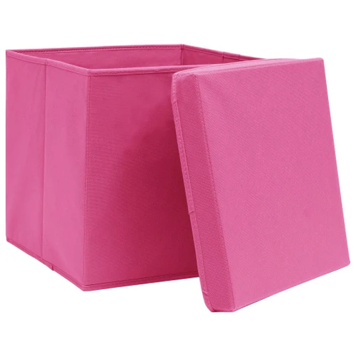 Vidaxl 325206 Storage Boxes With Covers 10 Pcs 28x28x28 Cm Pink